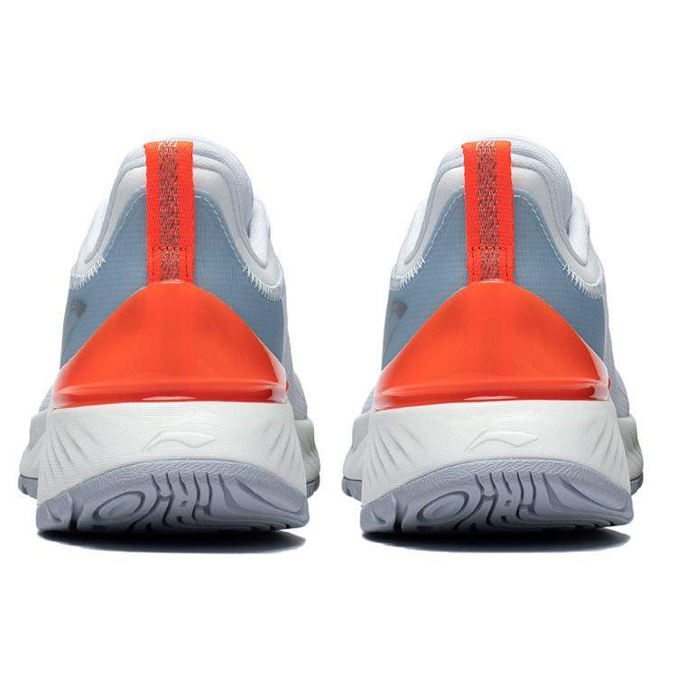 Li Ning YueYing Element Comfortable Fabric Cushioning Slip Resistant Rebound Low top Running Shoes Men's White Orange ARHS007-6