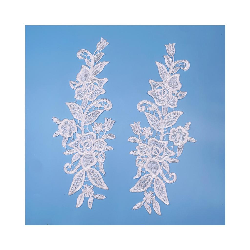 Clothes Lace Pair Flower Water Soluble Lace Clothing Decorative Lace Hollow Embroidery Applique Lace Clothing Accessories