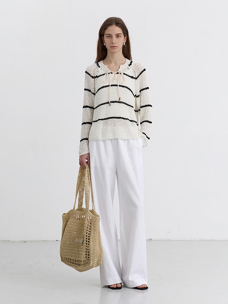 Deonseuteu Linen Banding Pants_Udpa5B221_White