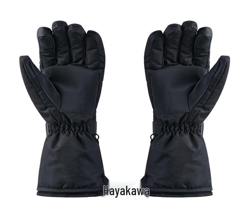 Winter Heated Cycling Gloves: Electric Skiing Gloves with Thick Warm Protection One Size