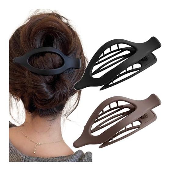 Town Wave Vance Clip, Set of 2, Hair Clip, Hair Claw, Securely Holds, Hair Accessory, Hair Clip, Hair Ornament, Japanese Style, Matte Texture
