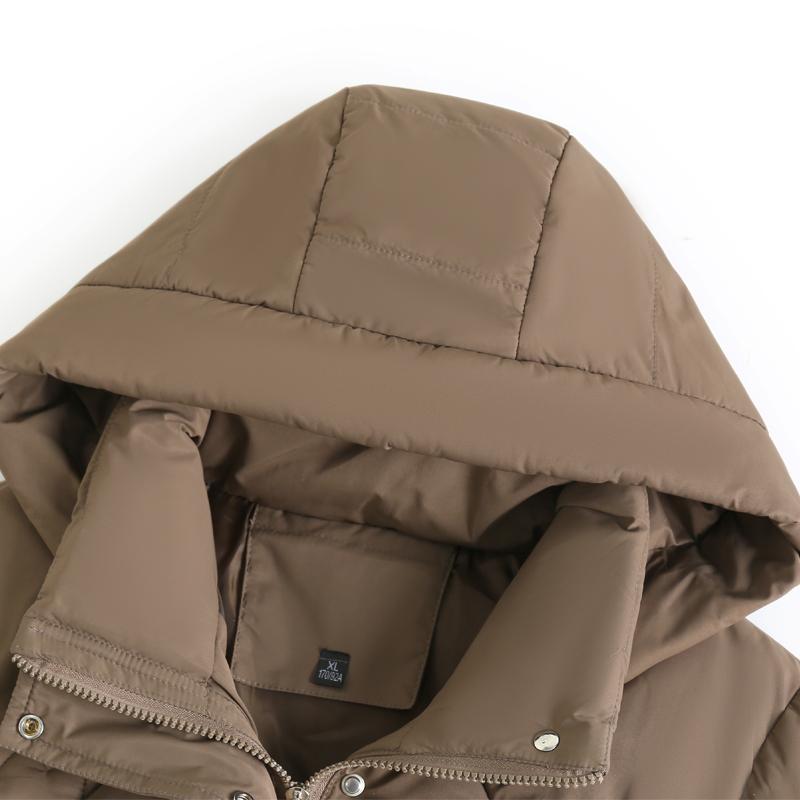 Nadrozmerné XL-5XL Kabáty pre ženy stredného veku Zimné krátke parky s kapucňou Ležérne Hrubé Teplé Vrchné odevy Dámske bundy
