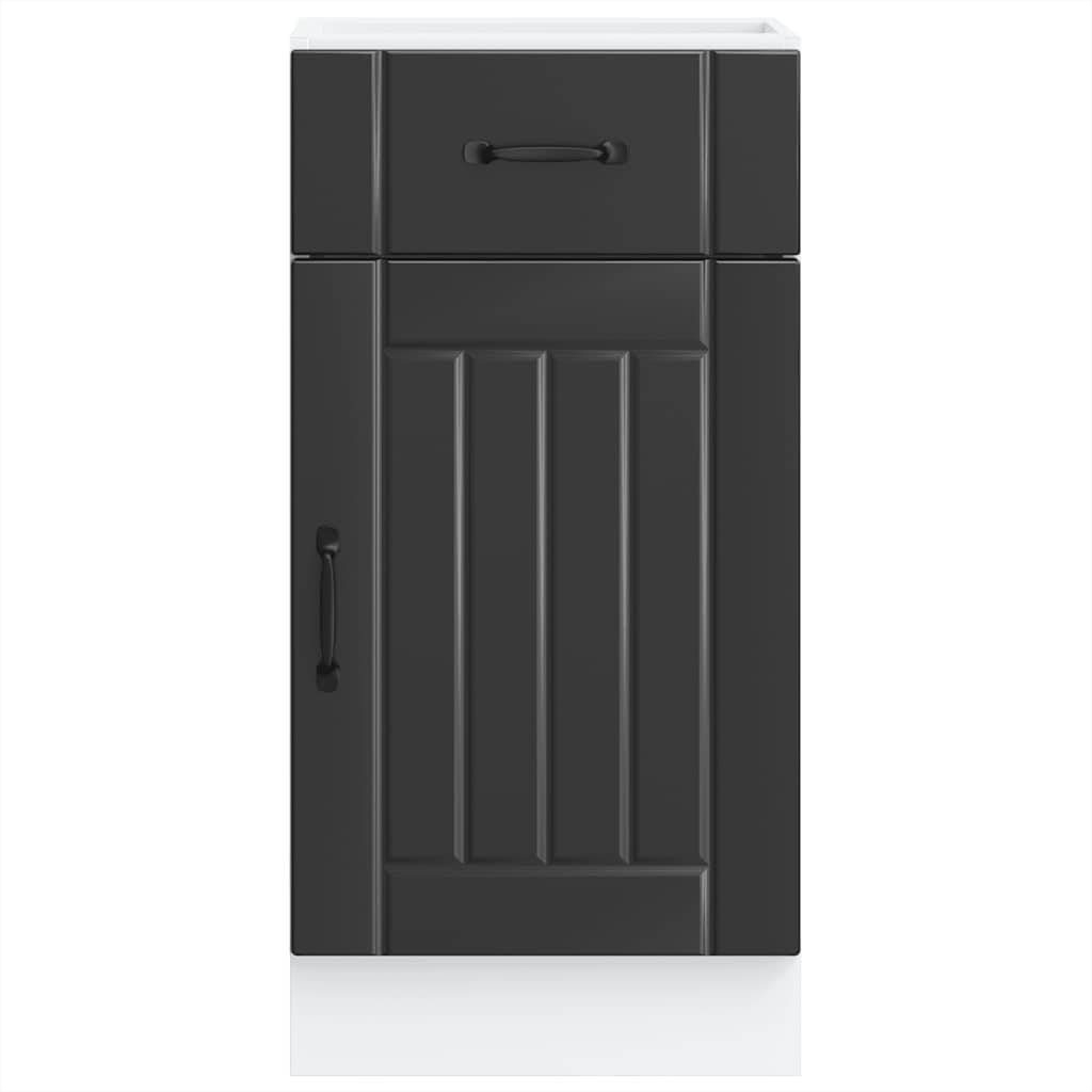 Kitchen Base Cabinet „Lucca” Black Glued Wood