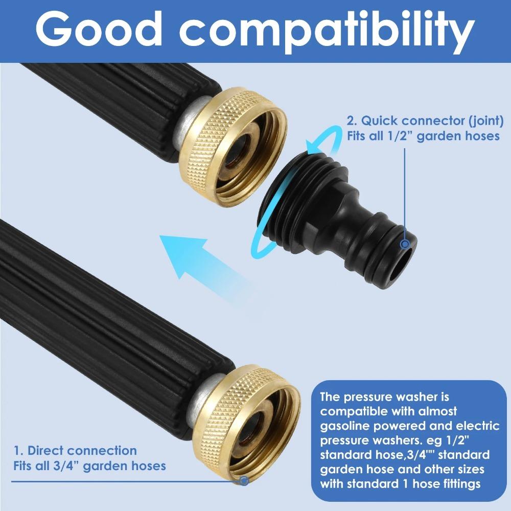 Heavy-Duty Metal Jet High Pressure Power Washer Water Hose Nozzle  Garden Irrigation