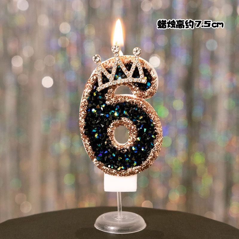 1Pc Princess Year Old Digital Birthday Candle Crown Cake Ornament Birthday Cakes Party Decoration Ornament Children's Gift
