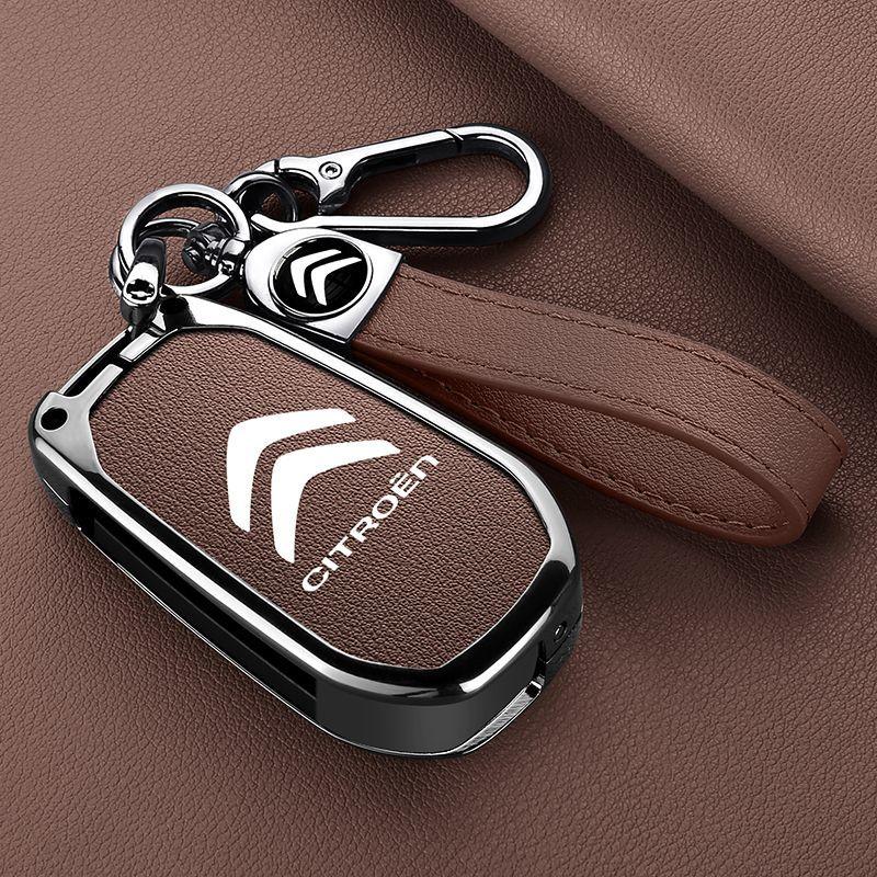Leather Car Key Holder Car Keychain Bag Organizer Car Key Case For Citroen C1 C2 C3 C4 C5 C6 C8 C4L C3L C3-XR PICASSO Aircross