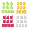 10PCS Colorful Fake Fruit Blocks Double Side Decorative Artificial Fruit Model