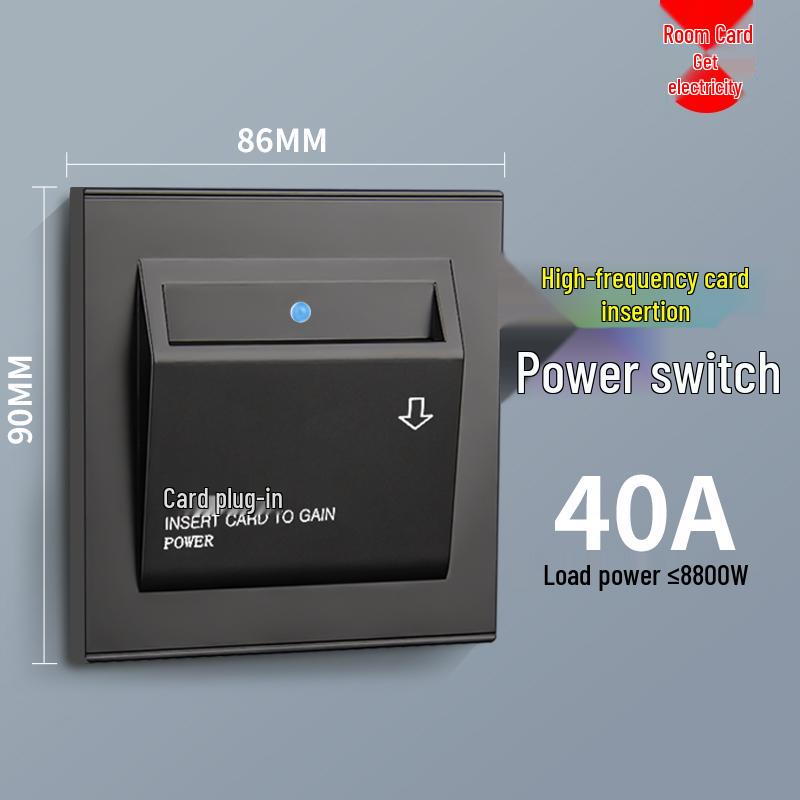 Universal 40A Card Power Switch for Hotels and Guesthouses