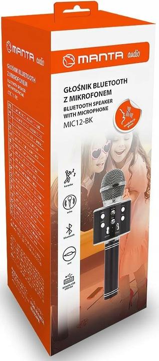 Głośnik Mobilny Z Mikrofonem Manta Mic12-Bk Czarny