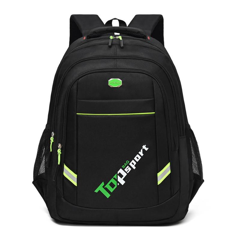 Oxford Fabric Unisex College Student Backpack With Letter Striped Pattern For Travel And School