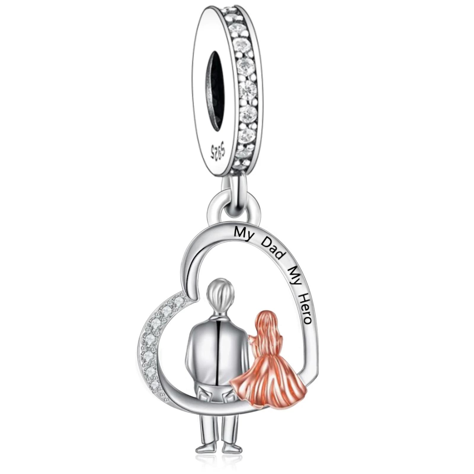 

Fit Original Pan Charm Bracelet 925 Silver Grandad and Granddaughter Walk Bead For Making Women Berloque