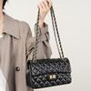 Borsa a tracolla in pelle di mucca a primo strato, catena in pelle di mucca, borsa quadrata piccola in pelle genuina, borsa a tracolla messenger, borsa con diamanti alla moda da donna
