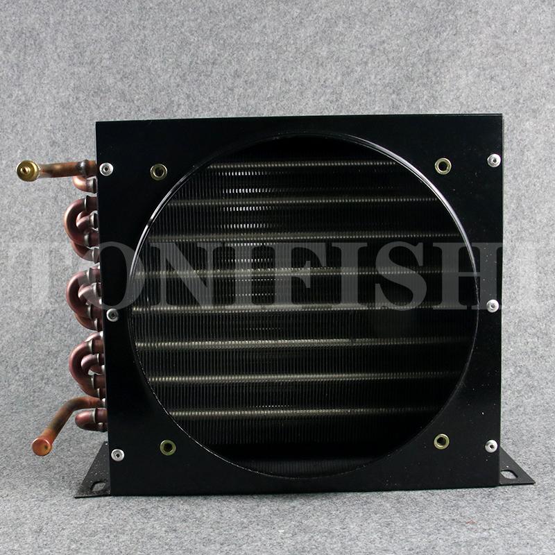 1/4P 3/8P Condenser Air Cold Water Cooling Radiator Copper Tube Aluminum Fin Heat Exchanger 2*8*250