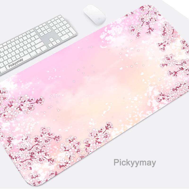 Pink Mousepads Cute Mousepad Kawaii Bunny Large Mouse Mat Office Desk Pads NonSlip Rubber Mouse Pad Big Keyboard Mats