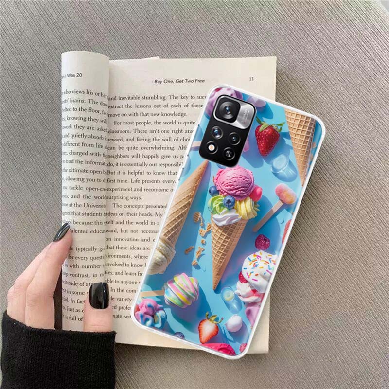 Colorful Ice Cream and Popsicles Phone Case For Redmi Note 13 12 Pro Plus 14 15 Pro 5G 11 11T 11E 11S 10 Pro 10S 9 9S Cover Cell