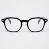 Alloaiweeo [Illusionist] Oversized French Square Horn-Rimmed Black Eyeglass Frame Il7410 0909G Blue Light Lens Selection