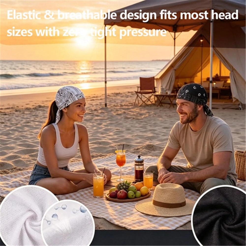 Paisley Cooling Headscarf Cap Set, Bandana