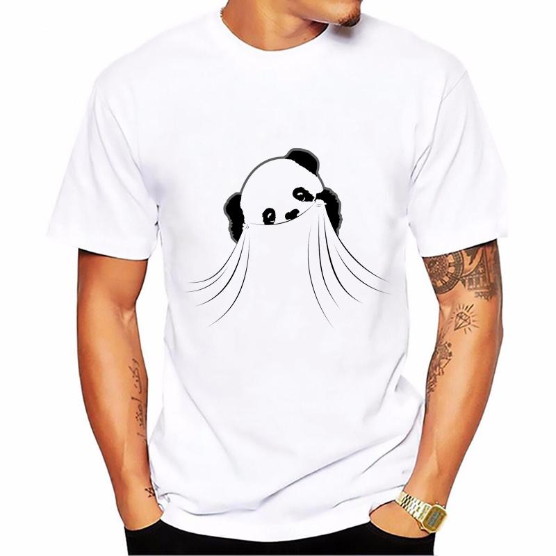 Sommer Mode Herren T-Shirt Kawaii Grafik Lustiger Panda Aufdruck Kurzarm Kleidung Männlich Süß Harajuku Freizeit T-Shirt