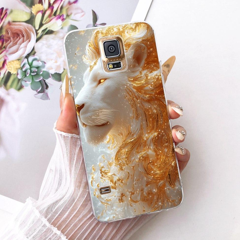 Transparent For Samsung S5 Case Fashion Butterfly Cute Cat Funny Painted Cover For Samsung Galaxy S5 SM-G900F SM-G900M Casing