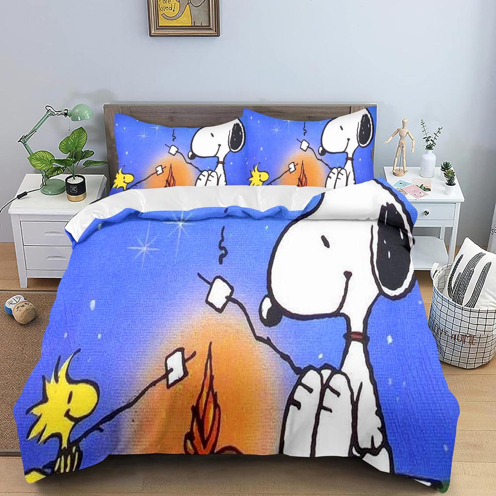 Snoopy Quilt Cover for Teen Kids Bedroom Skin-Friendly Breathable Cute Printed Comforter Warmth Bedding Cartoon New Design