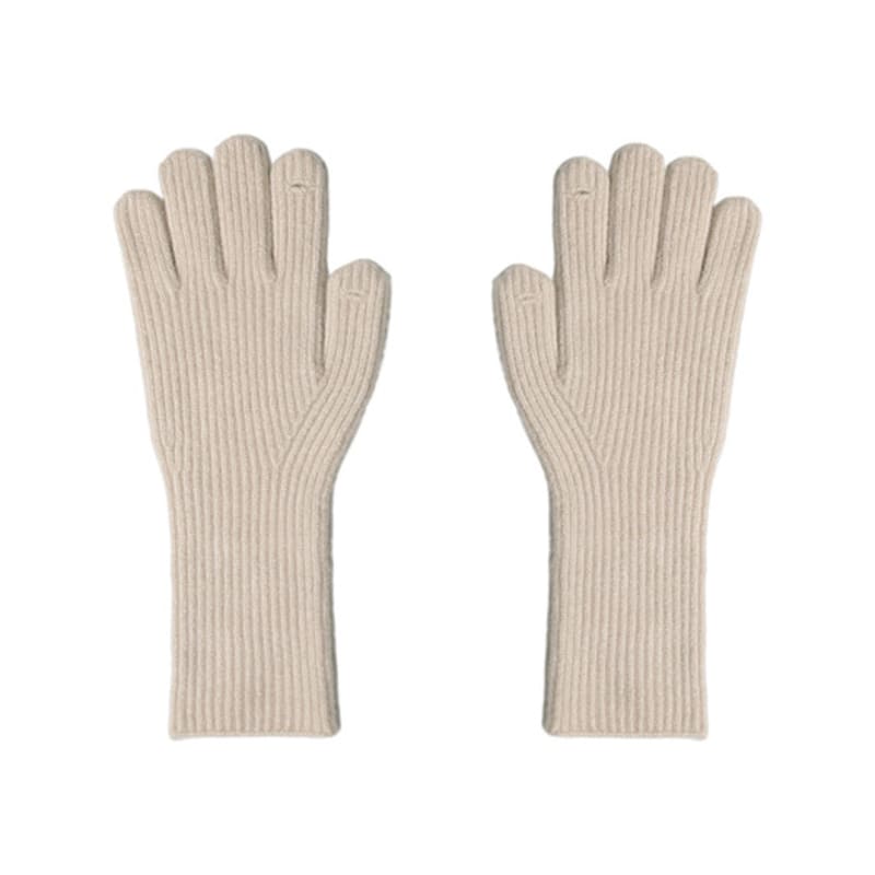 LOWTEAL ull PASTELMÄRKTA HANDSKAR, PASTELBEIGE