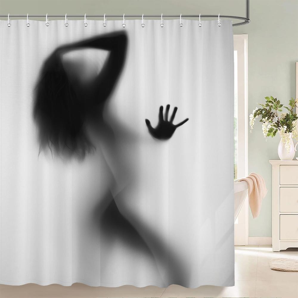 Sexy Woman Bath Curtains Waterproof Bathroom Shower Curtain Girl Shadow 3d print With Hooks Polyester Cloth 180*200 Bath Screen