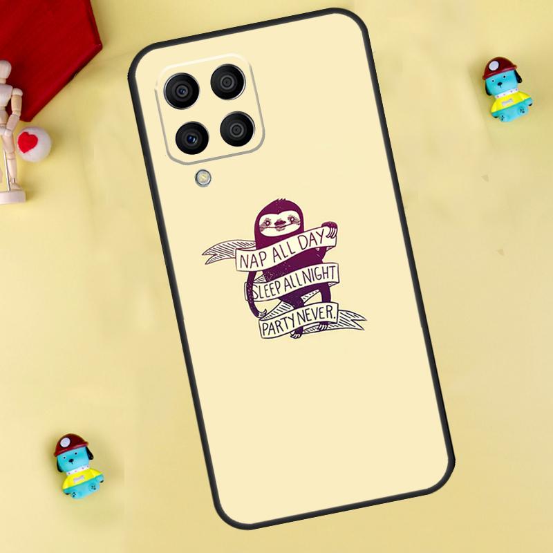 Cute Lovely Cozy Sloth Animal Case For Samsung Galaxy M55 M14 M34 M54 M32 M52 M15 M11 M12 M13 M06 M16 M36 M56 M31 M53 M35