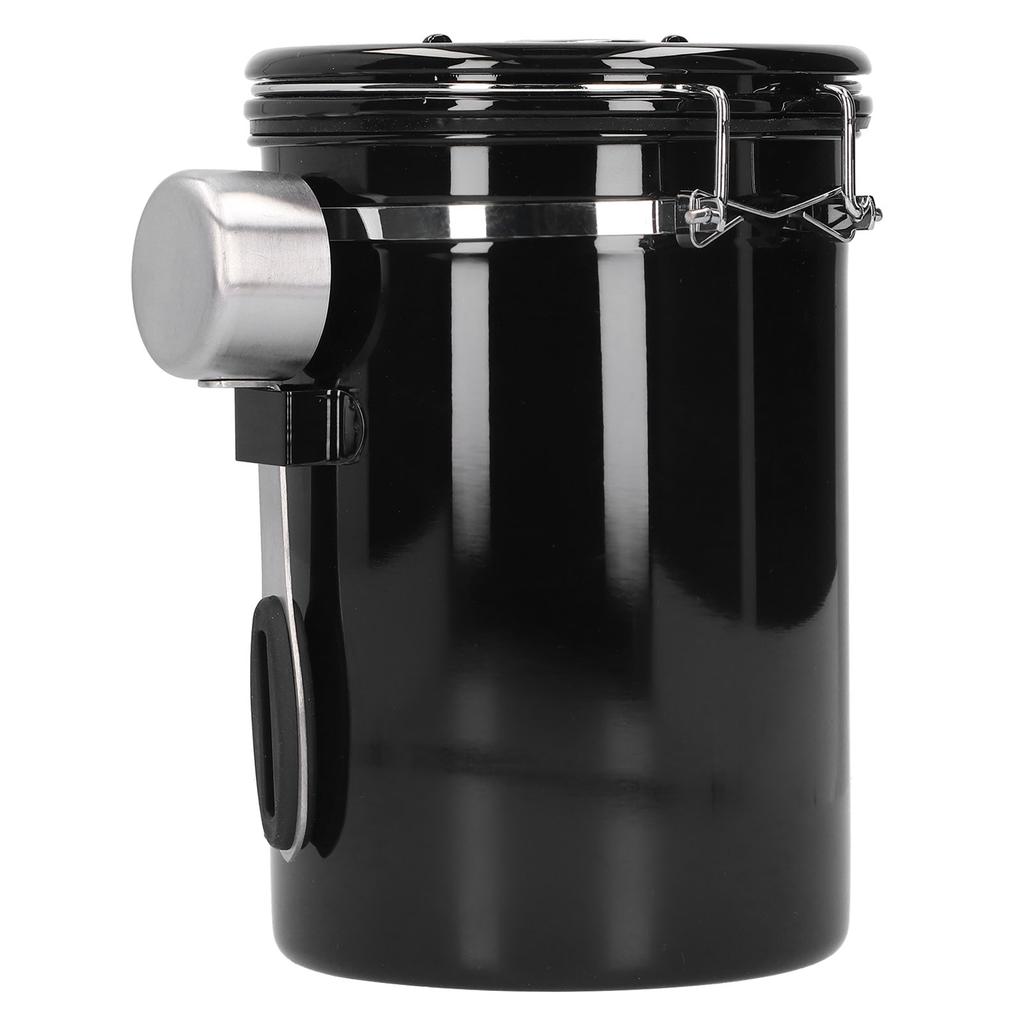 Coffee Bean Container with Exhaust Valve Tea Leaf Storage Canister for Kitchen Use(Silver Spoon 1.8L (Filled 750g Coffee Bean))