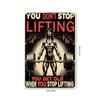 Hisun Blechschild HD Blechschild Du hörst nicht auf zu trainieren, wenn du alt wirst Vintage Fitnessstudio Zitat Metallposter Retro Wandkunst für Fitnessraum Dekoration