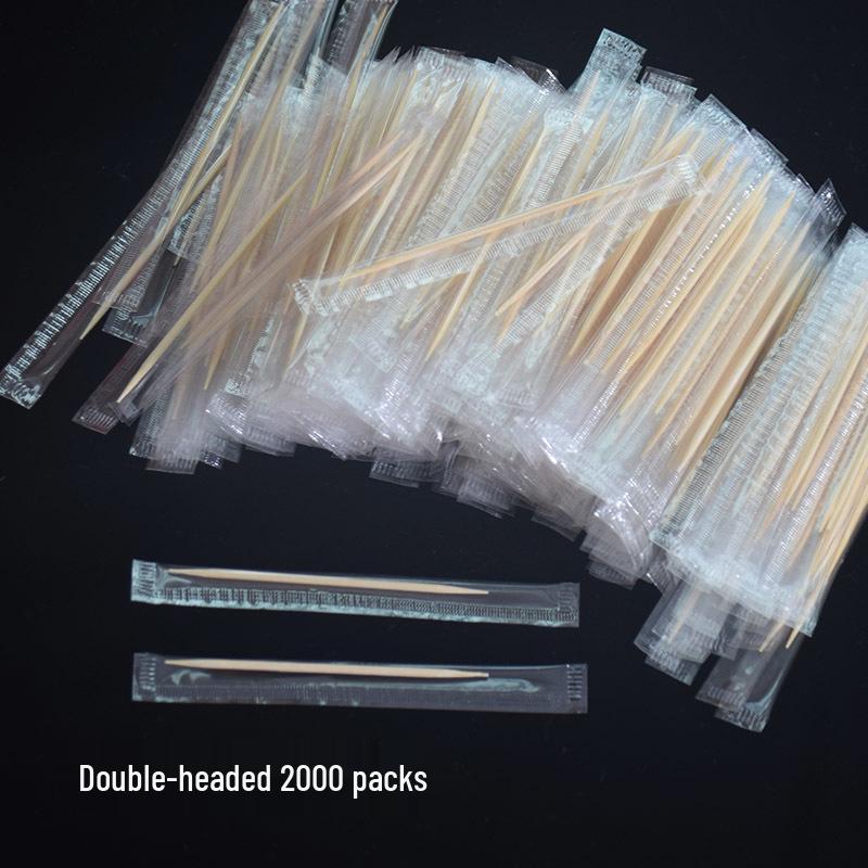 Individually Packed Bamboo Toothpicks: Portable, Small Portions In Transparent Bags, Pack of 2,000.