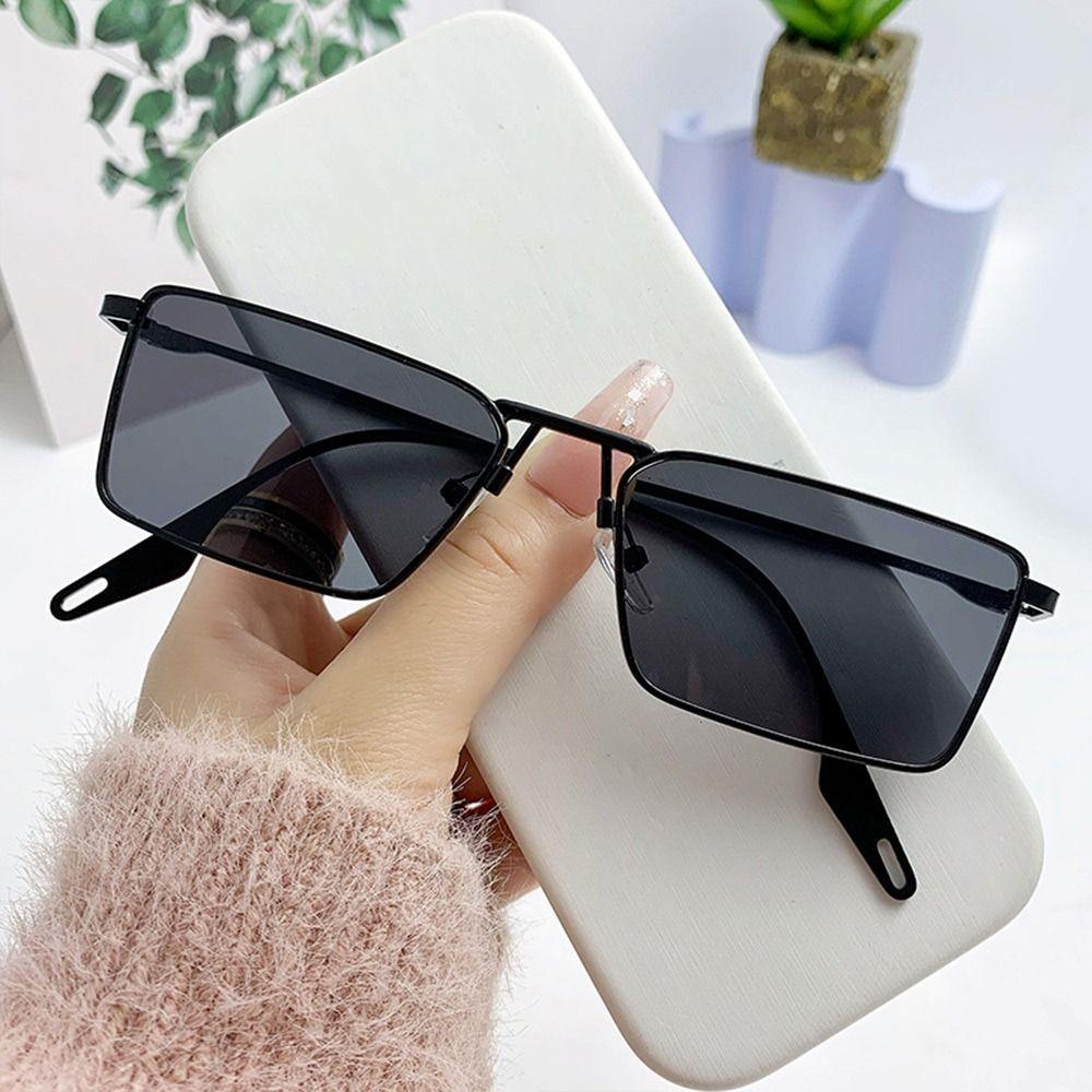Retro Narrow Rectangular Sunglasses Korean UV Protection Small Frame Sun Glasses Fashion Unisex Eyewear for Women & Men