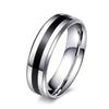 Black Brushed Titanium Steel Couple Ring
