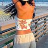 Summer Beach Sexy Off Shoulder Tube Top Ladies Party Flower Print Crop Tops Hot Girls Street Bodycon Sleeveless Underwear Holiday Strapless Tight Top