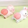 Cartoon Figurine Cute Panda Rabbit Piggy Kitten Landscaping Doll Soft Butt Decompression Toy Resin Animal Figure Doll Model Toy Ornament Kid Toy Gift