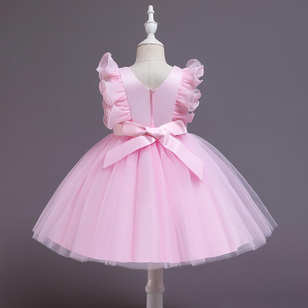 Autumn Children's Princess Dress Sleeveless Costume Flower Girl Tutu Skirt Kindergarten Graduation Dress for Girls