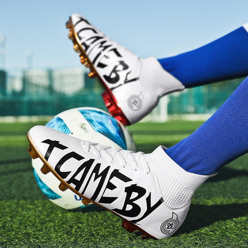 Pantofi de Fotbal cu Glezne Înalte cu Gură Elastică de Șosetă Pantofi de Fotbal de Exterior cu Crampoane Lungi Cizme de Fotbal Sport Mărimi Mari Pantofi de Fotbal pentru Bărbați