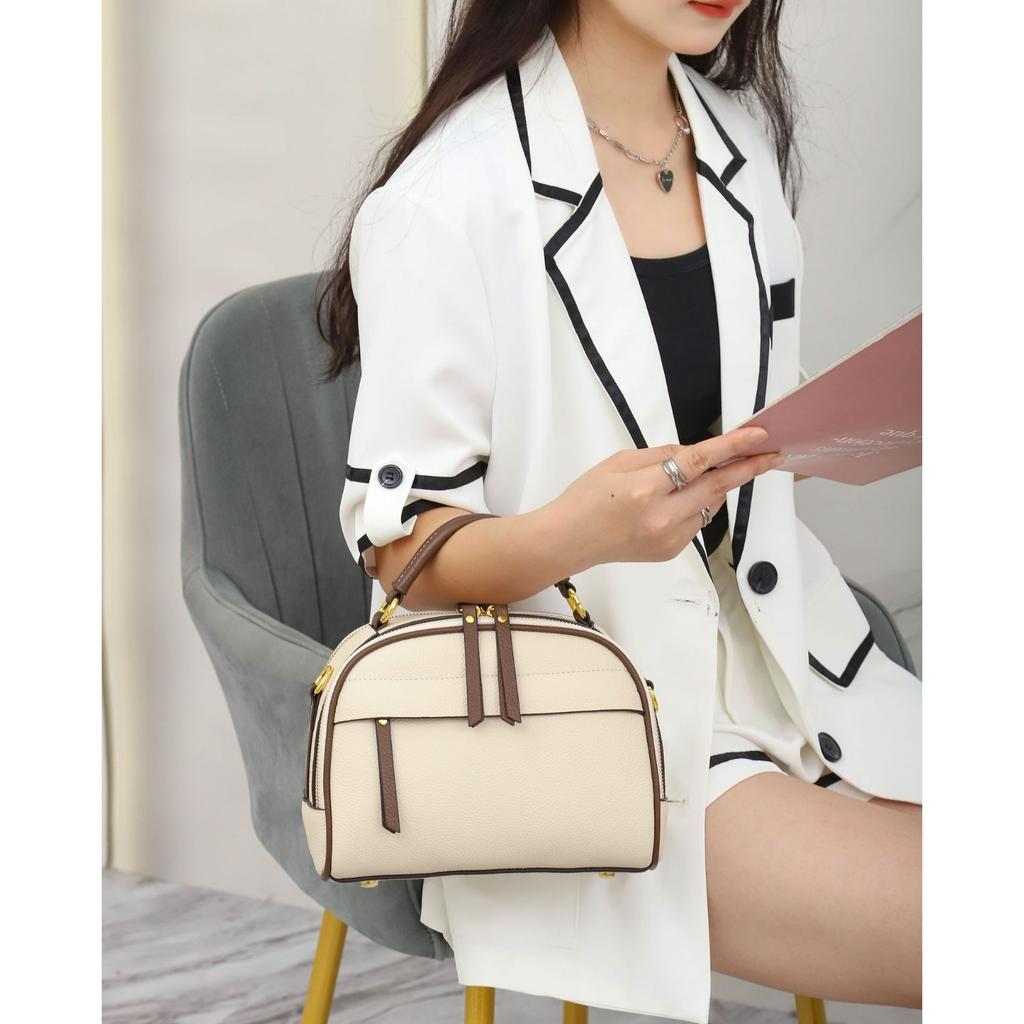 Cowhide Bag Crossbody Square Bag, Popular Fashion Niche Women's One-shoulder Practical Handbag