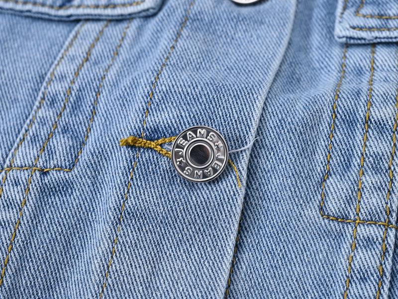 Giacca da donna in denim leggero a maniche corte - Esclusiva estiva, Camicia trendy di alta gamma
