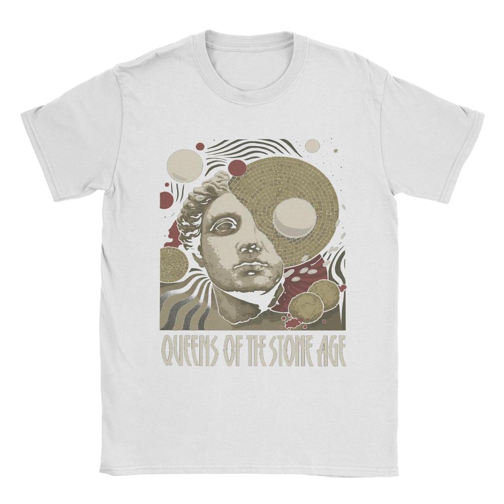 Oversized T Shirt Queens of the Stone Age Music Band Cotton T Shirts American Rock Music Tshirt for Male Short Sleeve Tops