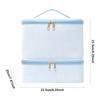 Double Layer Pu Leather Nail Polish Storage Organizer with Handles Gel Nail Polish Bag for Women Manicure Supplies