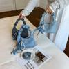 High-End Women's Denim Pleated Dumpling Tote Bag - Autumn/Winter 2026 Collection