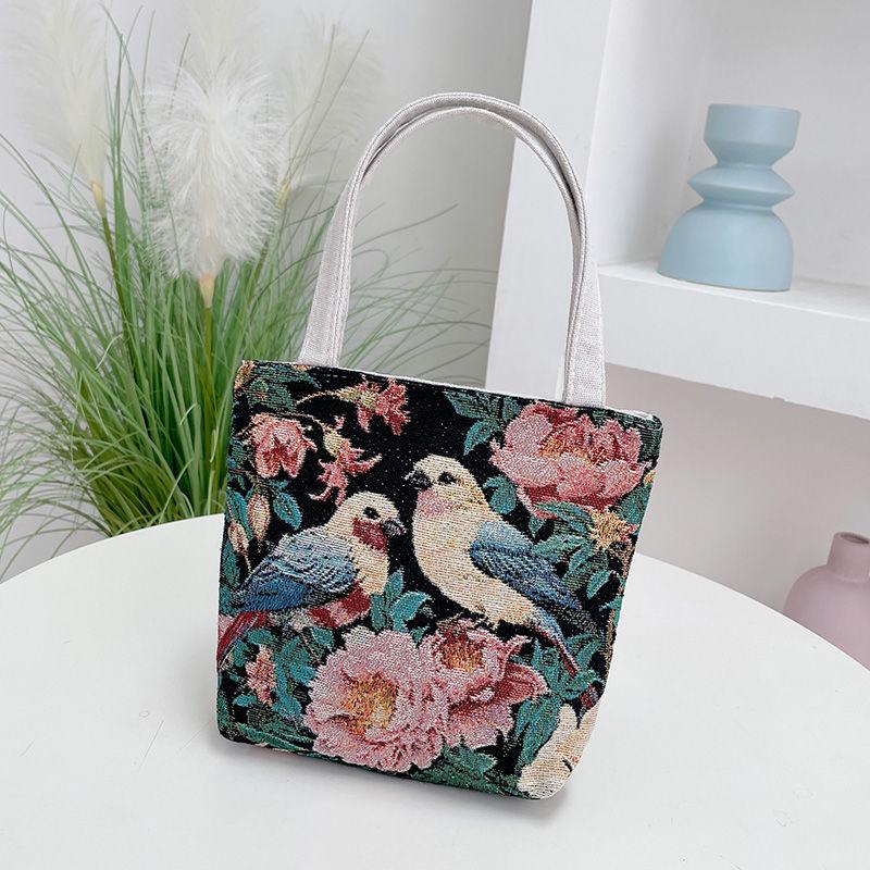 Süße Handytasche, Mini-Handtasche, künstlerische Canvas-Tasche, Jacquard-Stickerei, Bento-Tasche