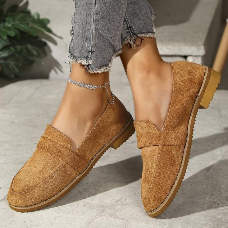 Large size casual single shoes women's spring and autumn new one-pedal low-heeled Doudou shoes women