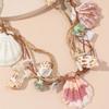 Fashion Retro Boho Natural Seashell Starfish Conch Exaggerated Beaded Necklace Starfish Choker Girl Trend Jewelry