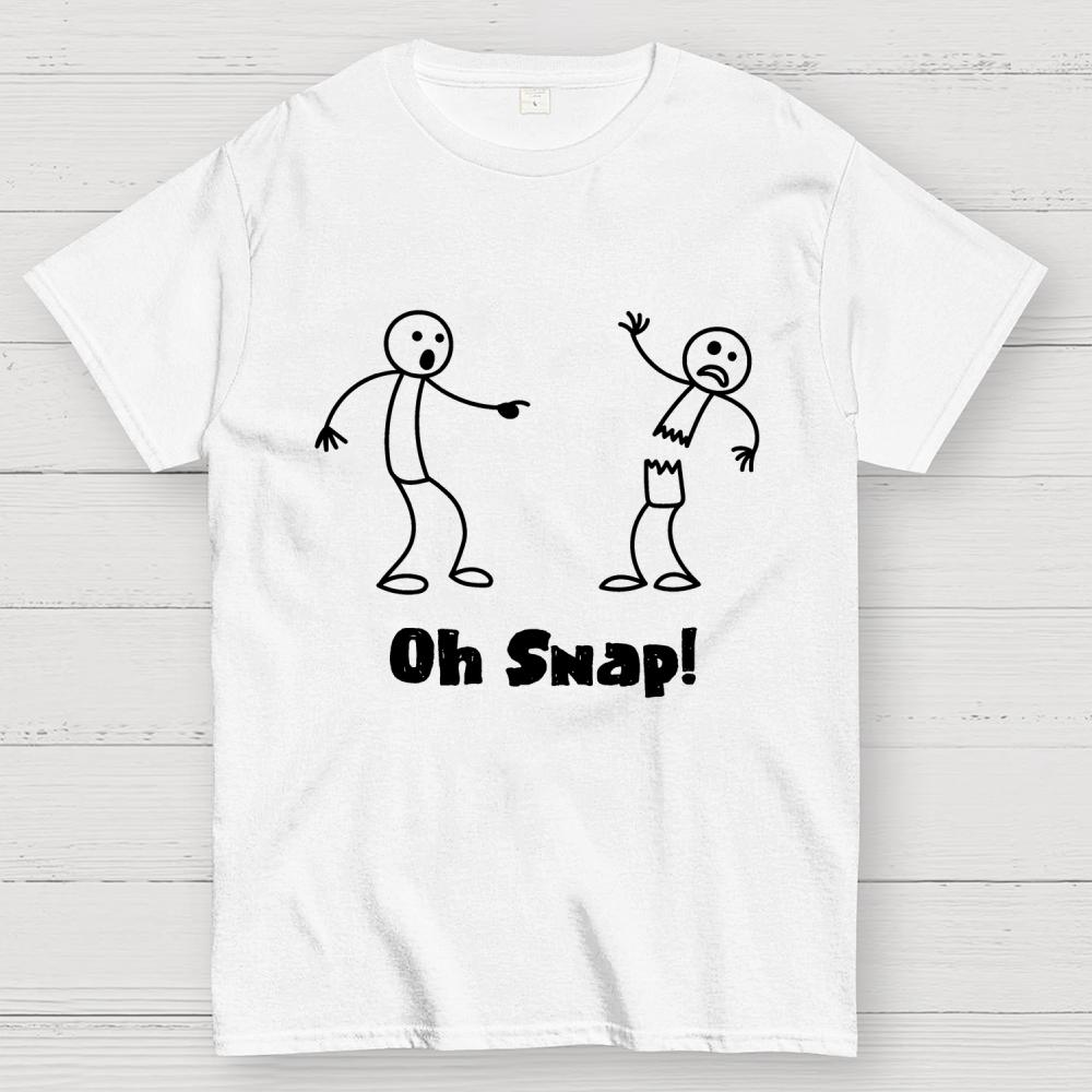 Oh Snap Funny Stick Figure Slogan Saying 100% Cotton Summer Casual Cool Loose T-Shirt