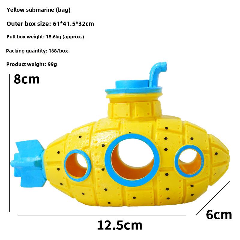 Xiaohongshu Aquarium PVC Submarine-Themed Hiding Decor for Fish and Shrimp Tanks