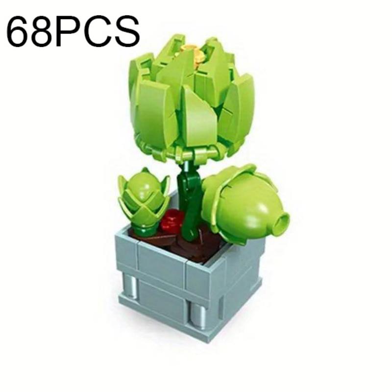 Plant Bonsai Potted Set Preserved Flower Bouquet Succulent Model Building Blocks Kids Puzzle DIY Toys Bricks Christmas Gifts