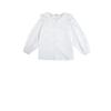 Spring/Summer 2025 College Style Long-Sleeve White Doll Collar Shirt for Girls