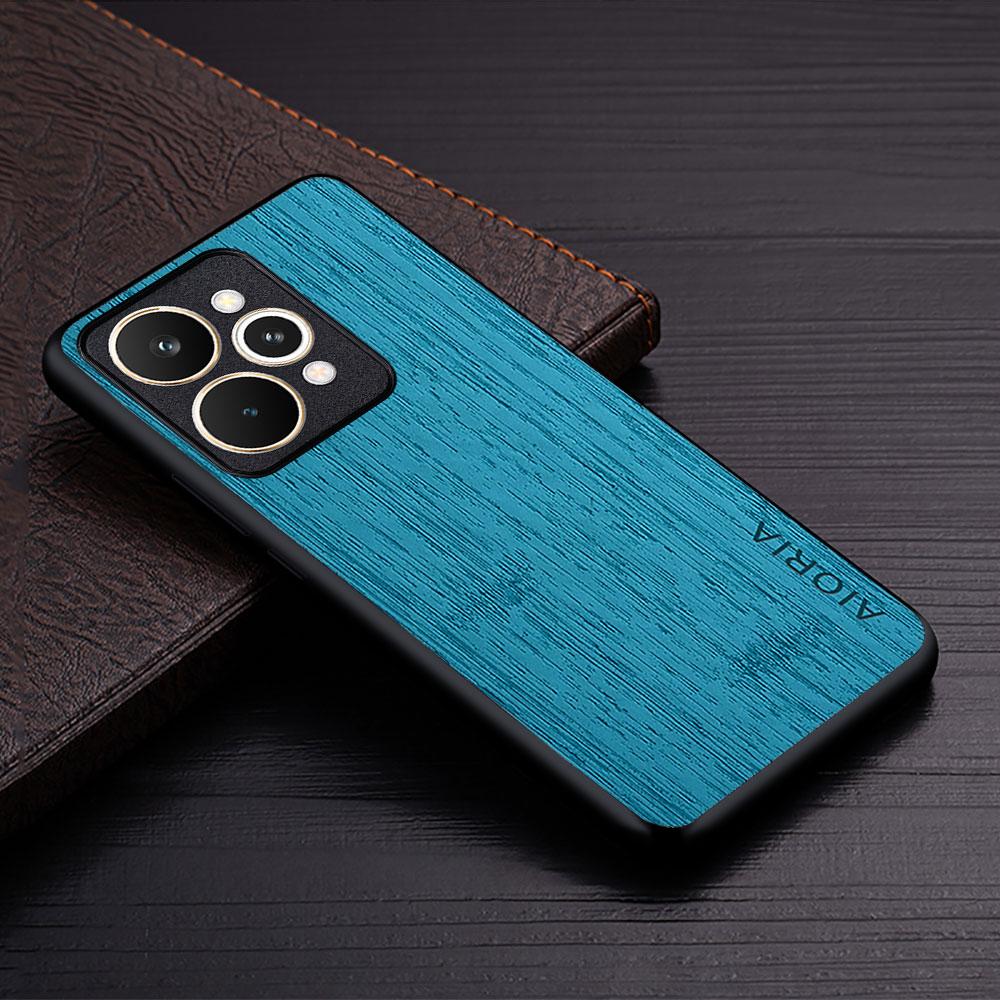Case for Oppo Realme 15 Pro 15T Funda Bamboo Wood Pattern Leather Phone Cover Luxury Coque Funda for Realme 15T Case Capa