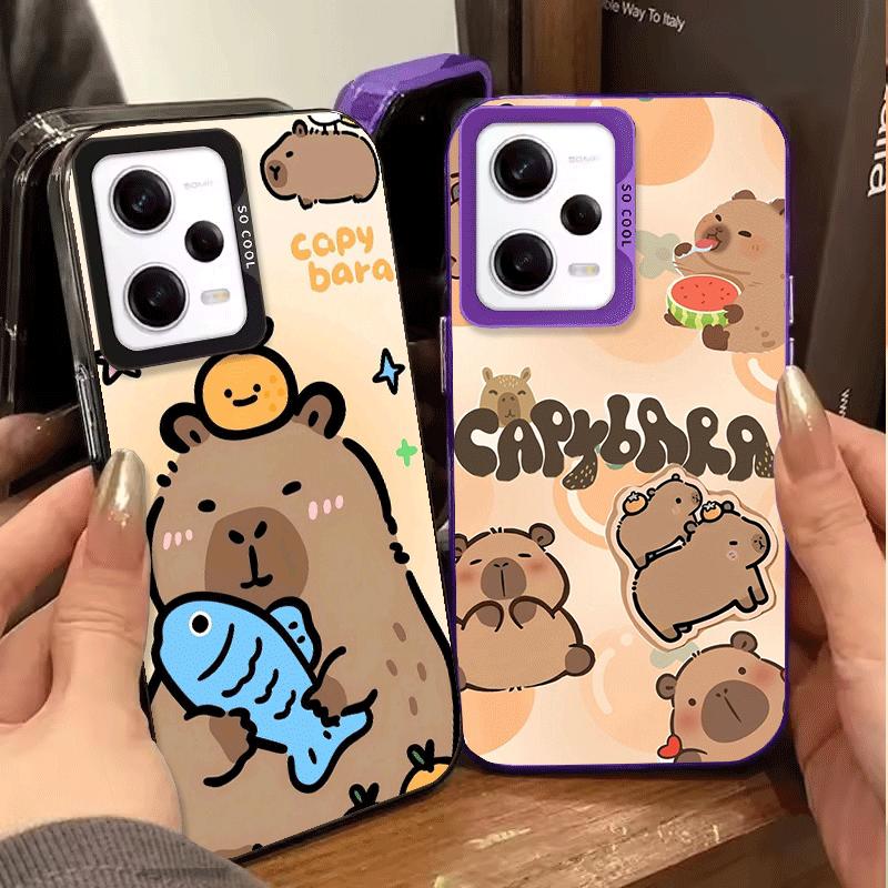 Funny Capybara Cartoon Cute Soft Phone Case for Xiaomi Redmi Note 13 14 15 Pro Plus 12S 12 11S 11 11T 10S 10 Shockproof Cover Ba